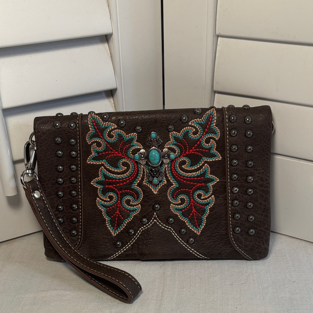 American Bling Western Style Wristlet Clutch Wallet